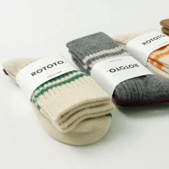 ROTOTO / Merino Lambs Wool Striped Socks