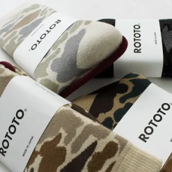 ROTOTO / R1339 Pile camo crew socks