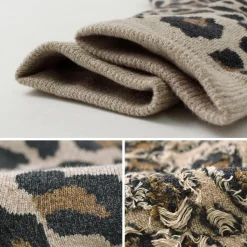 ROTOTO / R1340 Pile leopard crew sock