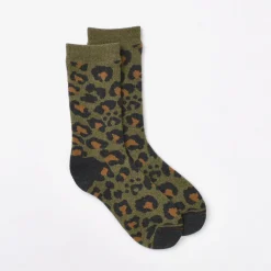 ROTOTO / R1340 Pile leopard crew sock