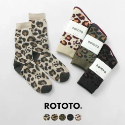 ROTOTO / R1340 Pile leopard crew sock