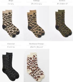 ROTOTO / R1340 Pile leopard crew sock