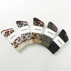 ROTOTO / R1340 Pile leopard crew sock