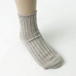 ROTOTO / R1462 Short linen cotton ribbed socks