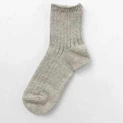ROTOTO / R1462 Short linen cotton ribbed socks