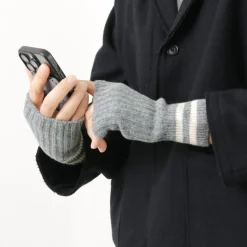 ROTOTO / Striped Seamless Hand Warmer Merino Lamb Wool