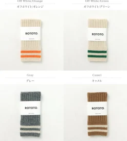 ROTOTO / Striped Seamless Hand Warmer Merino Lamb Wool