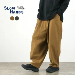 SLOW HANDS / Back Satin Poofy Tuck Pants