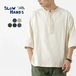 SLOW HANDS / Henry Neck Combi T-Shirt