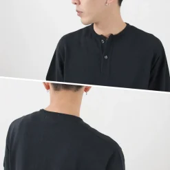 SOGLIA / Cotton Fitted Seamless Henry Neck Knit Tee