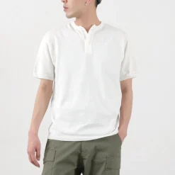 SOGLIA / Cotton Fitted Seamless Henry Neck Knit Tee