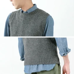 SOGLIA / LANDNOAH British Wool Crew Neck Knitted Vest