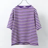 TIEASY / HDCS Big stripe boat-neck T-shirt