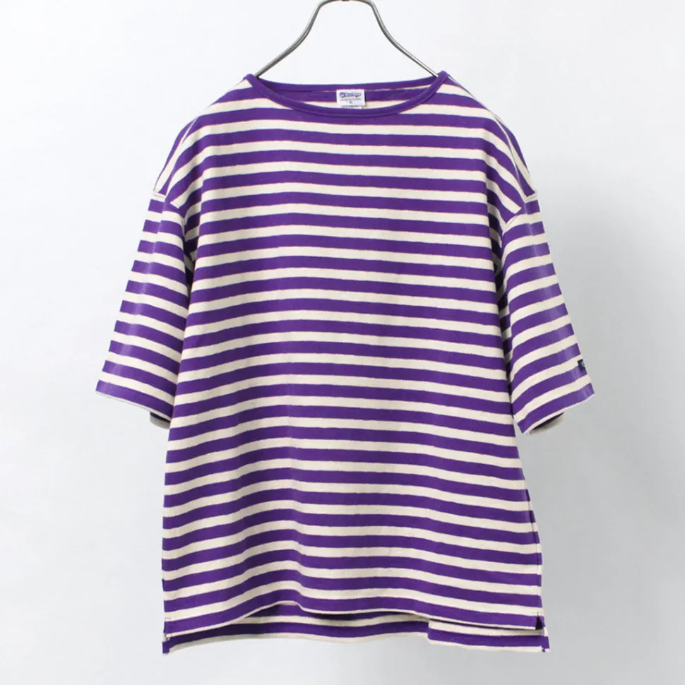 TIEASY / HDCS Big stripe boat-neck T-shirt