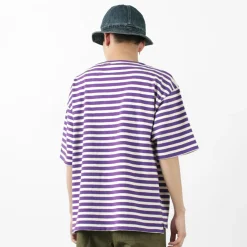 TIEASY / HDCS Big stripe boat-neck T-shirt