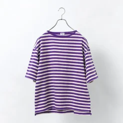 TIEASY / HDCS Big stripe boat-neck T-shirt