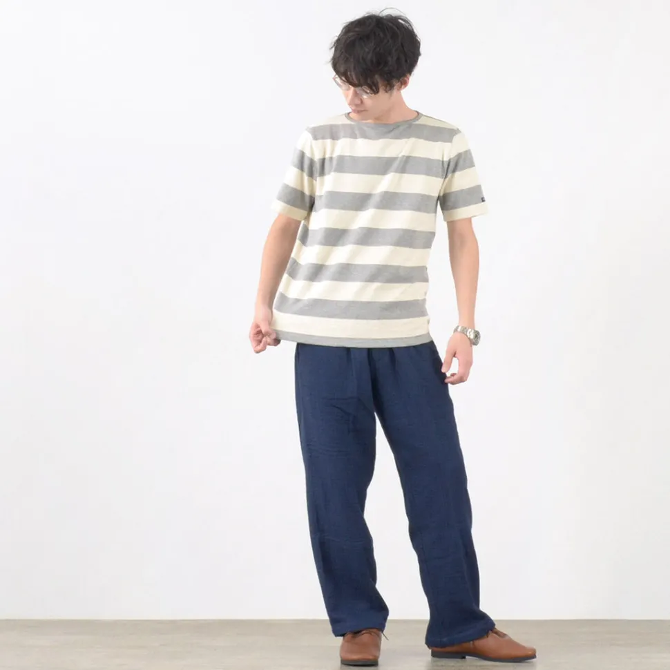 TIEASY / HDCS Boat neck S/S wide stripe basque shirt