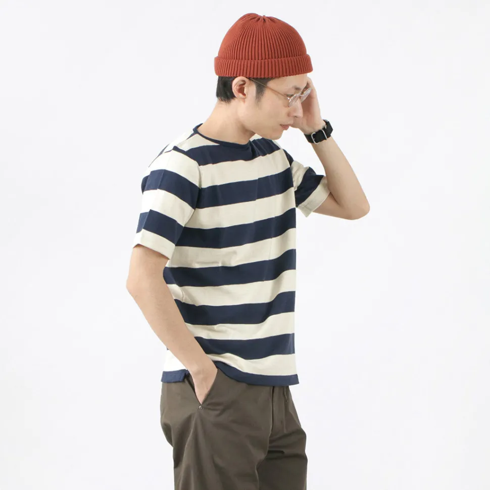 TIEASY / HDCS Boat neck S/S wide stripe basque shirt
