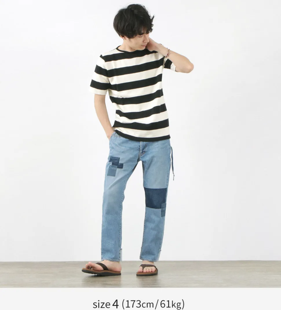 TIEASY / HDCS Boat neck S/S wide stripe basque shirt