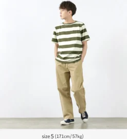 TIEASY / HDCS Boat neck S/S wide stripe basque shirt