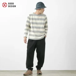 TIEASY / HDCS Boat neck wide stripe basque shirt