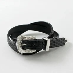 TORY LEATHER / 3/4 inch Western Belt Basket Weave