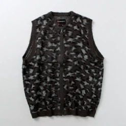 TOWN CRAFT / Shaggy Vintage Pattern Zipped Vest