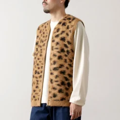 TOWN CRAFT / Shaggy Vintage Pattern Zipped Vest