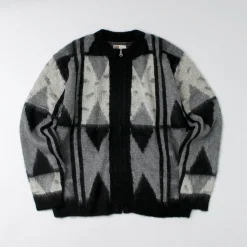 TOWN CRAFT / Vintage Jacquard Zip Cardigan