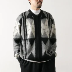 TOWN CRAFT / Vintage Jacquard Zip Cardigan
