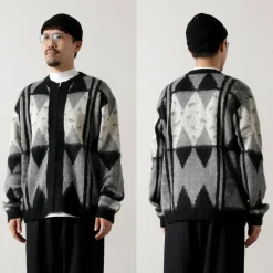 TOWN CRAFT / Vintage Jacquard Zip Cardigan