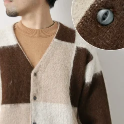 UNDYED / Jacquard Blush Cardigan Andaid Superfine Peruvian Alpaca