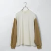 UNDYED / Long Sleeve Combi T-Shirt Colored Organic Cotton