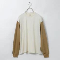 UNDYED / Long Sleeve Combi T-Shirt Colored Organic Cotton