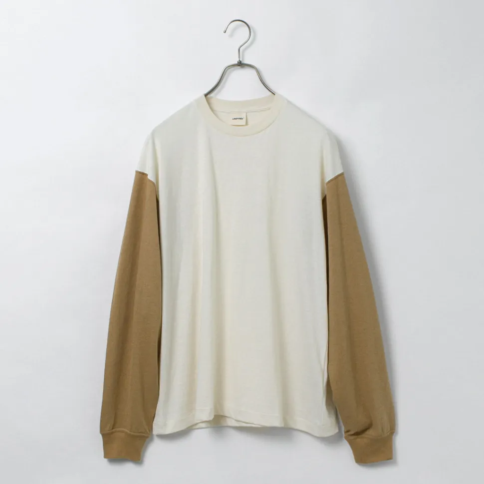 UNDYED / Long Sleeve Combi T-Shirt Colored Organic Cotton