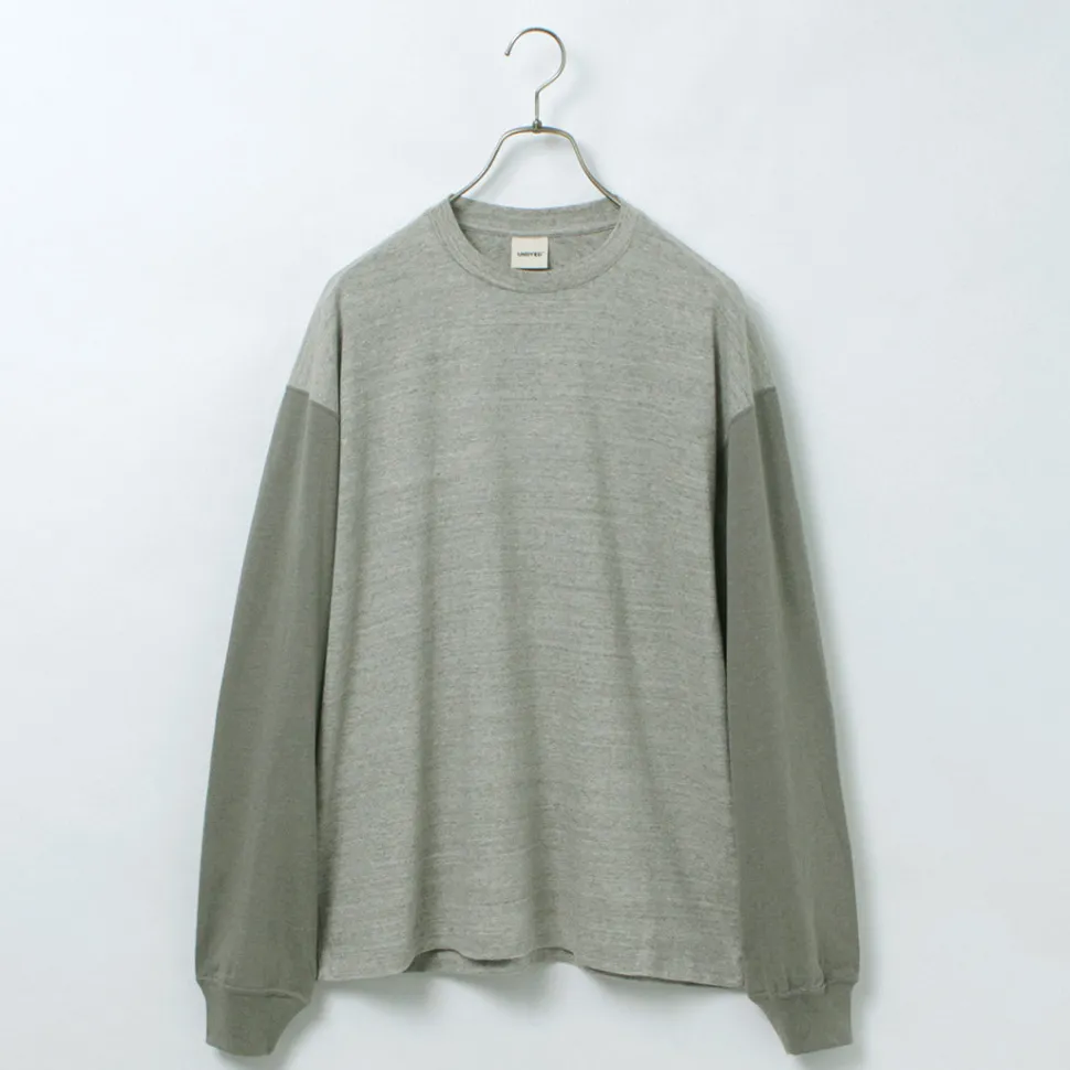 UNDYED / Long Sleeve Combi T-Shirt Colored Organic Cotton