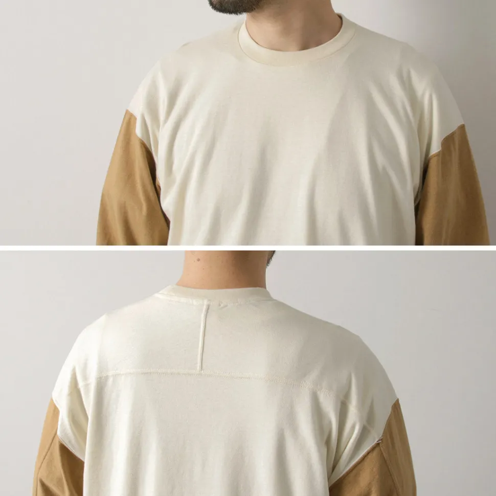 UNDYED / Long Sleeve Combi T-Shirt Colored Organic Cotton