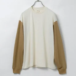 UNDYED / Long Sleeve Combi T-Shirt Colored Organic Cotton