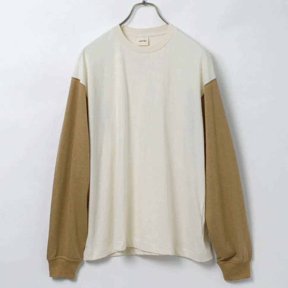 UNDYED / Long Sleeve Combi T-Shirt Colored Organic Cotton