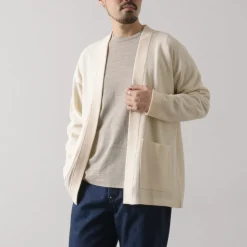 UNDYED / Waffle Cardigan Colored Organic Cotton