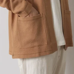 UNDYED / Waffle Cardigan Colored Organic Cotton