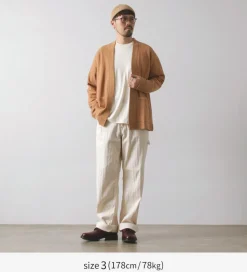 UNDYED / Waffle Cardigan Colored Organic Cotton