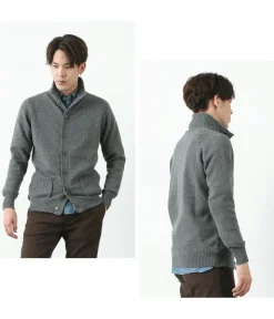 WILLIAM LOCKIE / Lambs Wool Turtleneck Cardigan