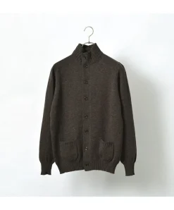 WILLIAM LOCKIE / Lambs Wool Turtleneck Cardigan