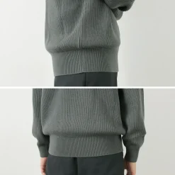 YONETOMI NEW BASIC / Extra Fine Wool Ribbed Knit Pullover