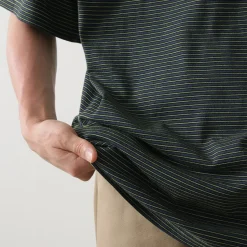 YONETOMI NEW BASIC / Garment Dye Striped T-Shirt