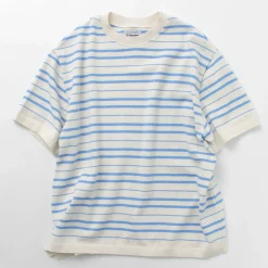 YONETOMI NEW BASIC / Light Wave Cotton Knitted Pullover T-shirt