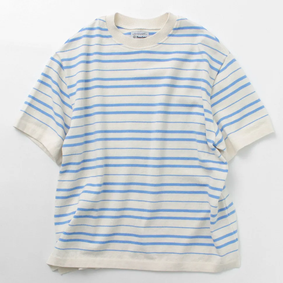 YONETOMI NEW BASIC / Light Wave Cotton Knitted Pullover T-shirt