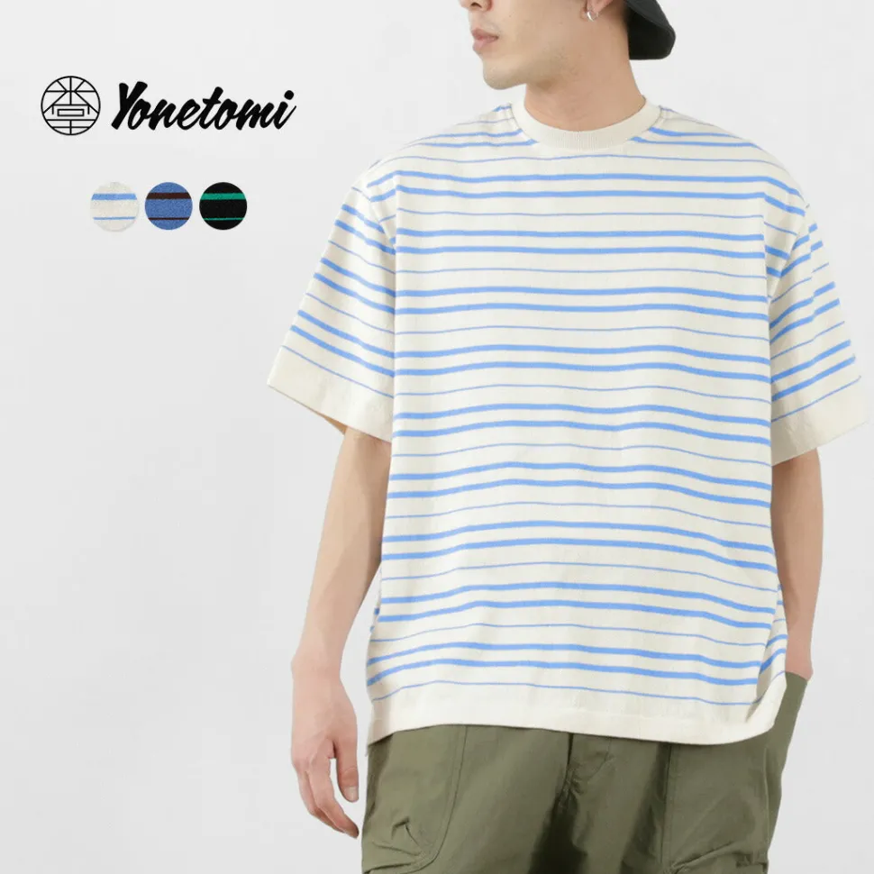 YONETOMI NEW BASIC / Light Wave Cotton Knitted Pullover T-shirt