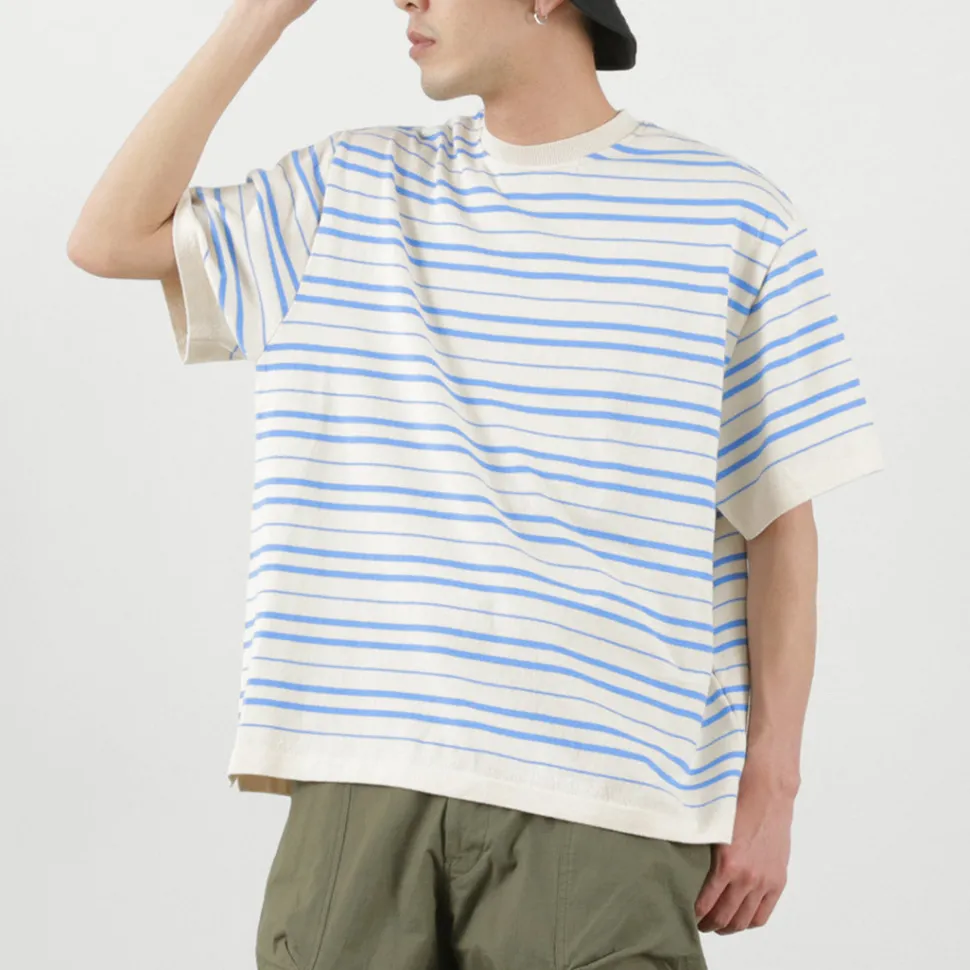 YONETOMI NEW BASIC / Light Wave Cotton Knitted Pullover T-shirt